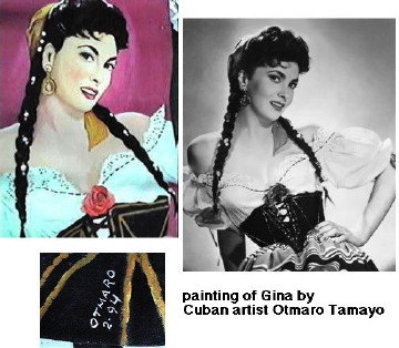 Otmaro Tamayo painting of Gina Lollobrigida