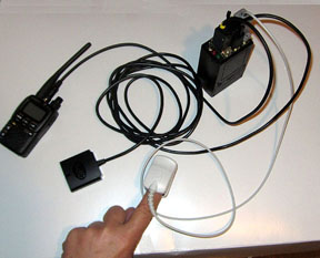 APRS portable package with T3-Mini tracker, GPS receiver, Nonin 3212 oximeter, and Yaesu VX2