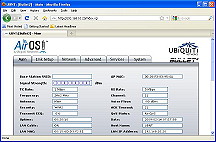 Bullet AirOS main screen window