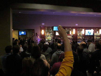 Jonathan addressing the crowd, Yuri's Night 2012